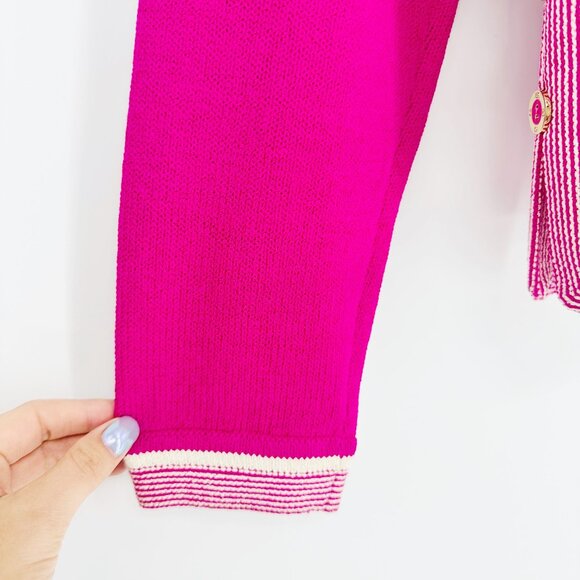 St. John Vintage Pink Santana Knit Long Sleeve Button Side Turtle Neck Sweater M - Picture 7 of 9